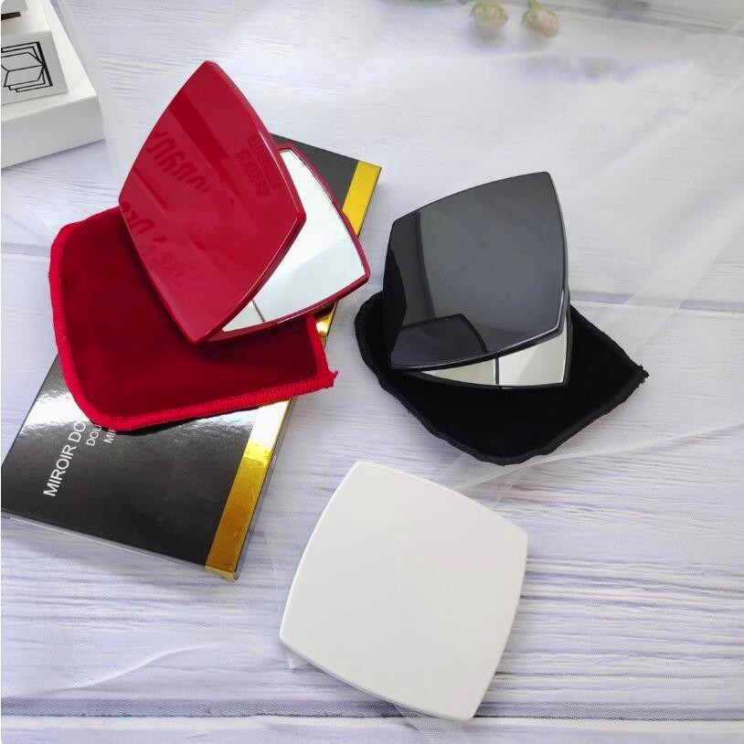 Mirror Double Facettes Double Mirror Makeup Mirror WIth dusk bag Compact Mirrors Makeup Tools