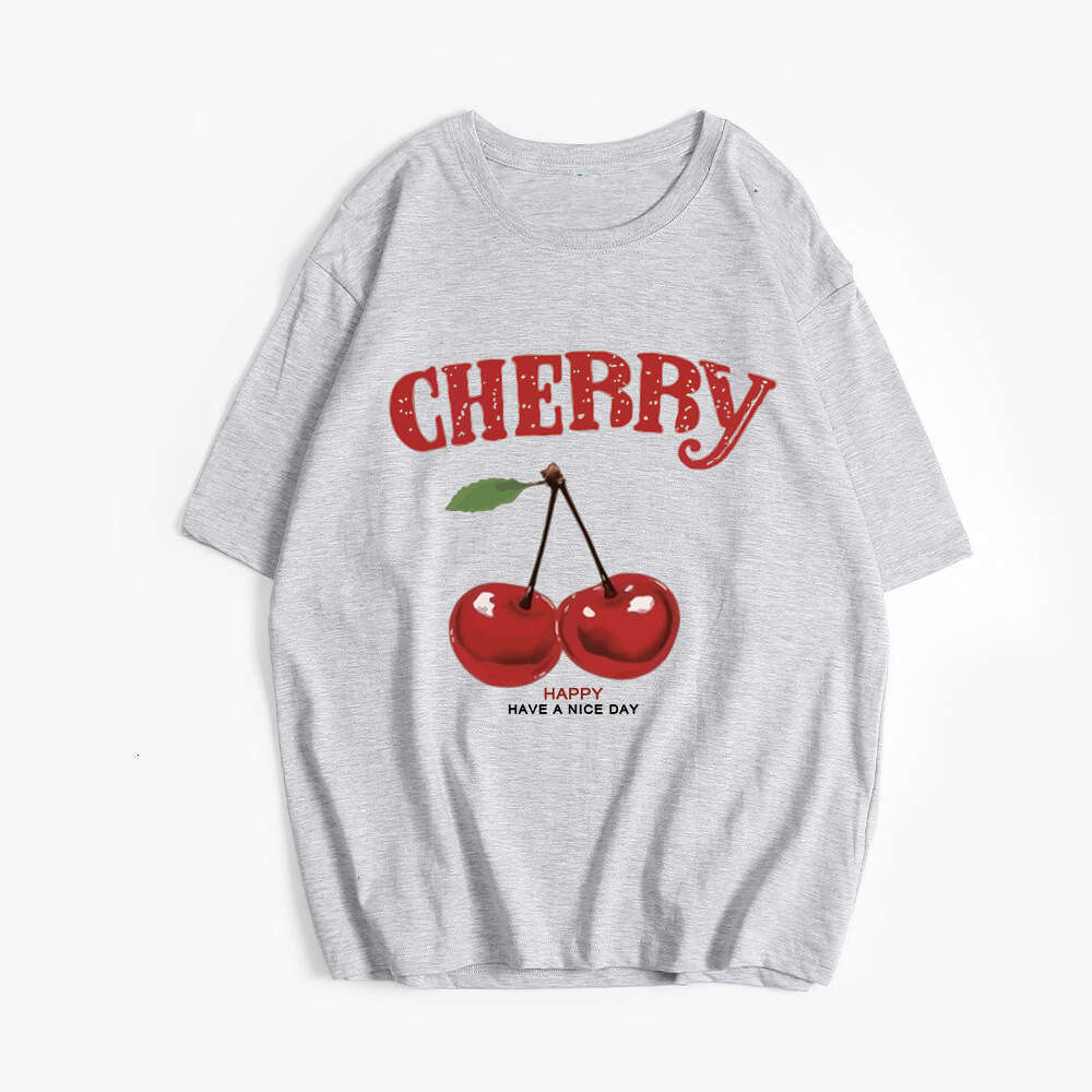 Ins Style Letter Print T-Shirt For Women Summer Versatile Loose Round Neck Pure Cotton Short Sleeve Top B5 h6