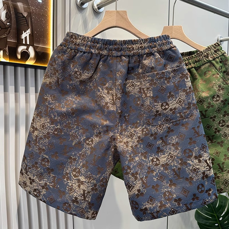 High-end casual jacquard shorts for men, trendy brand new summer mens beach chino shorts