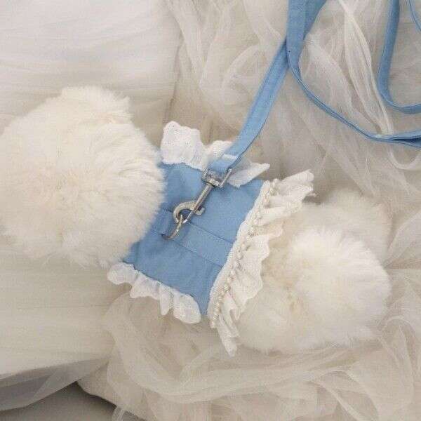 Pet Dresses Leash Vest Clothes Harness Pet Cat Small Dog Houndstooth Teddy Bichon