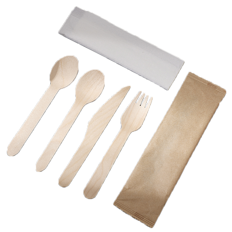 Disposable Wooden Dinnerware Set for Parties & Travel natural wood Eco-friendly