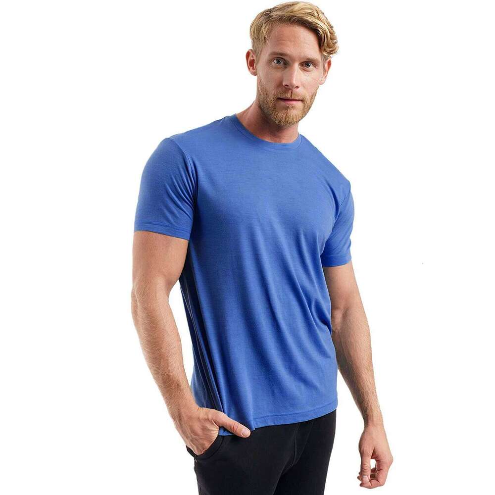100% Merino Wool T Shirt Men's Base Layer Tee Men 180 GSM Wicking Breathable Quick Dry Anti-Odor Hiking Shirts