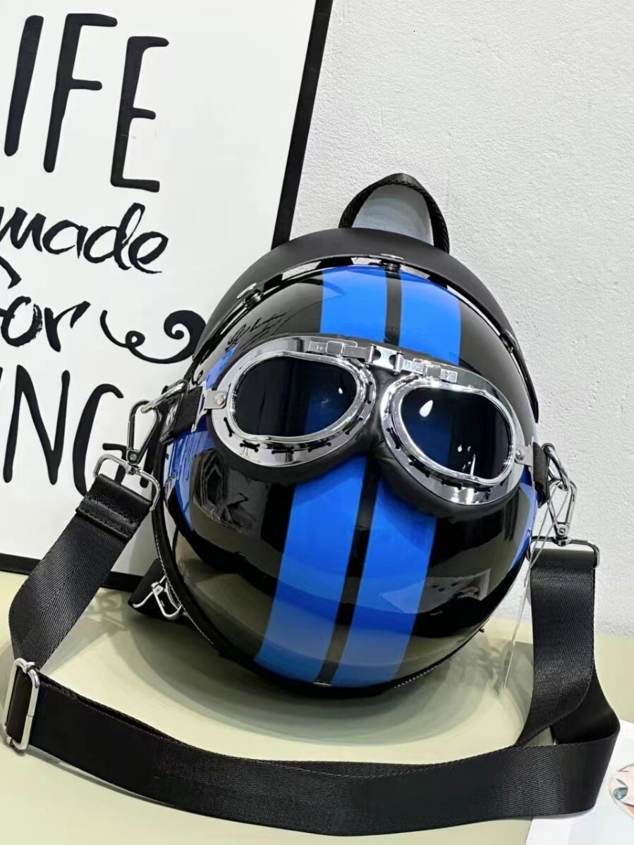 2025 New Helmet Funny Cute Fashion Street Trendy Double Shoulder Crossbody Handbag ddmymoon
