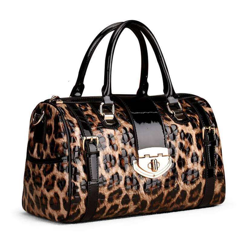 2025 New Leopard Print Women Handbags Fashion Cowhide Shoulder Messenger Bag Large Capacity Genuine Leather Tote Bags