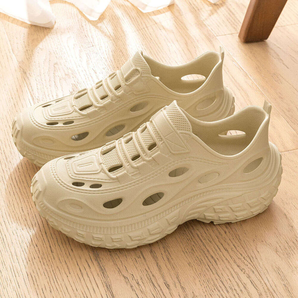 Thick-Soled Clogs for Men, Summer Non-Slip Outdoor Fishing Beach Wading Shoes, Comfortable Driving Slippers