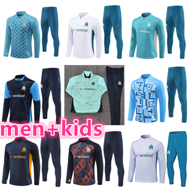 2025 26 kids men Mmarseille tracksuits GREENWOOD BALERDI MarseilleES survetement 24 25 26 soccer Training Olympique OM boys football Sportswear jogging kit