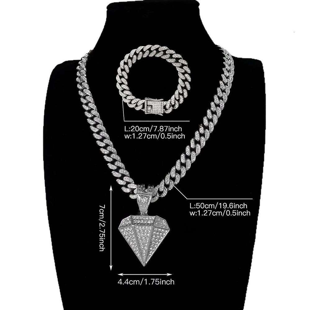 Creative New Cuban for Men and Women, Cool Hip-Hop Rapper Personality Trendy Men's Necklace
