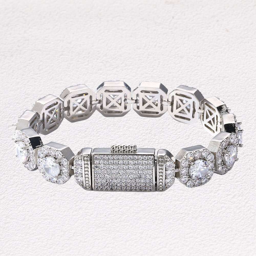 Reverse Love Pool CP Same Style Copper Zircon 10mm Sugar Cube Creative Design Hip-Hop Personality Rock Candy Bracelet
