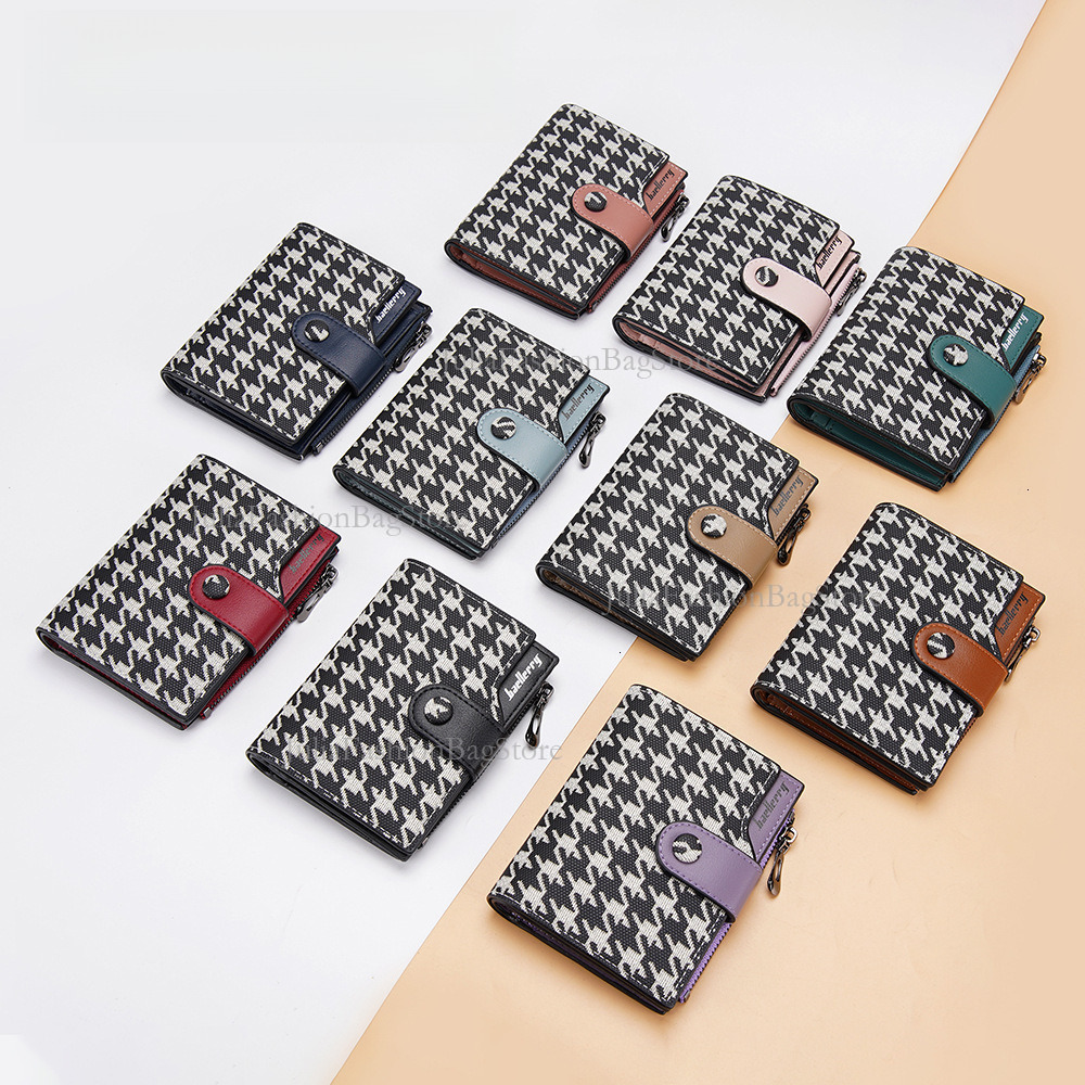 New Women's Printed Short Wallet With Free Shipping Designer Luxury Korean Color Block Multi Card Slot Card Holder Casual Zipper Coin Bag Fashion