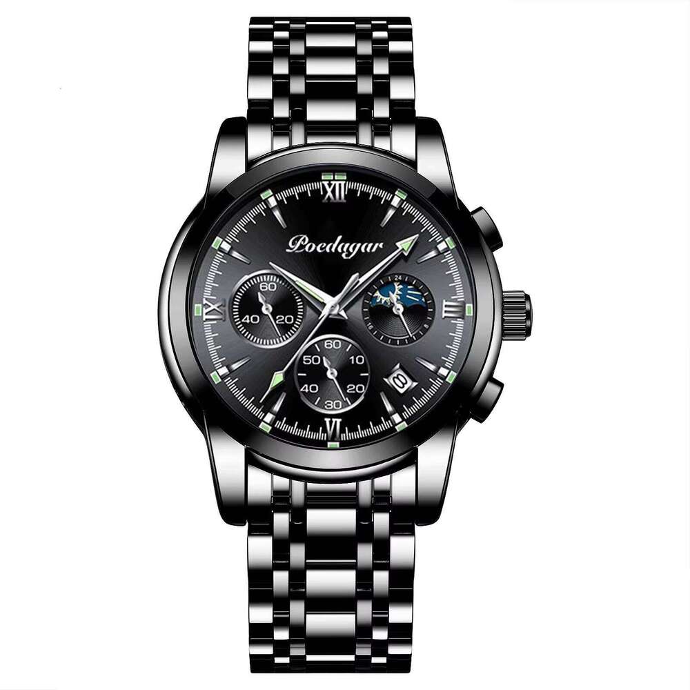 DHwatches POEDAGAR Gorgeous High-end Fancy Design Waterproof Best Offer Men's Quartz Watch Stainless Steel Band
