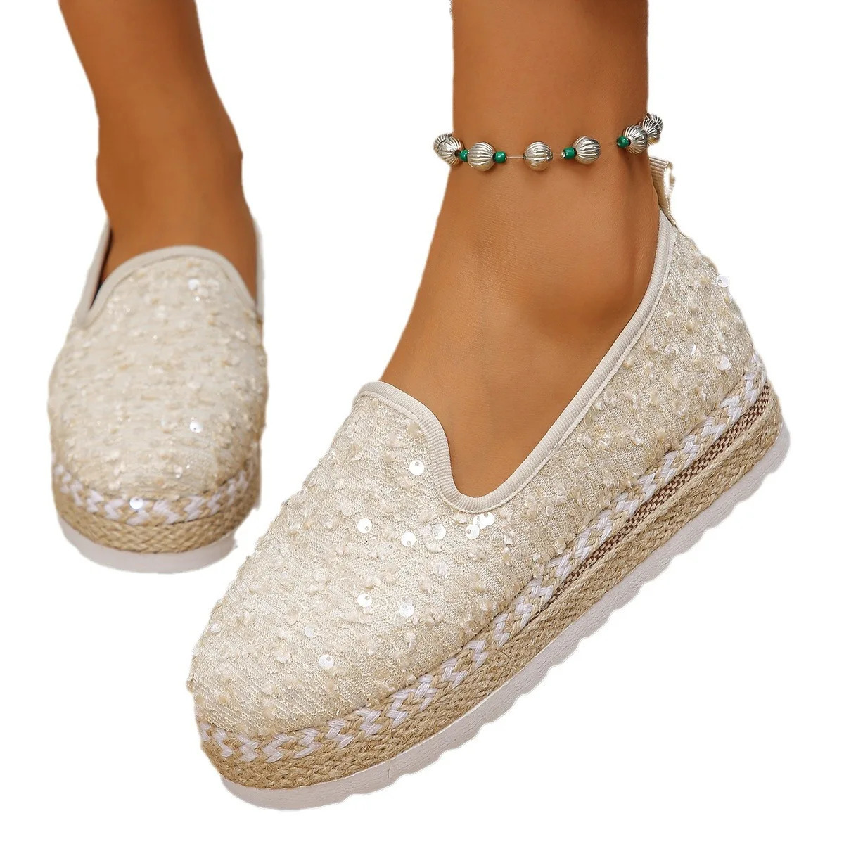 Platform Loafers Dress Flat Shoes Woman Sneaker Round Toe Low Heels Elegant Stylish Summer Comfortable 2024 Trend 250724