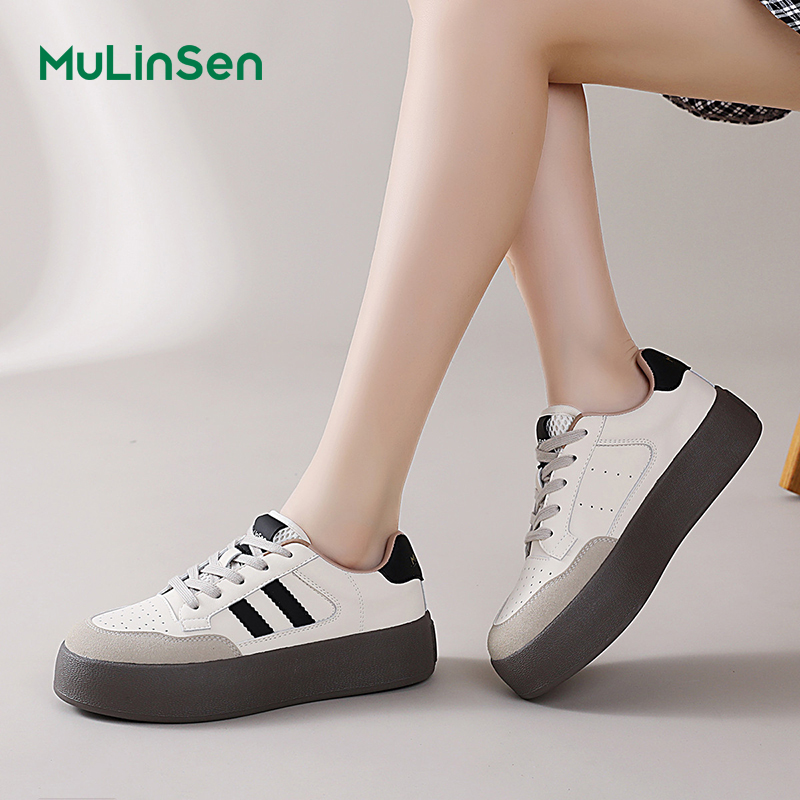 Mulinsende training shoes women's shoes 2025 new four seasons breathable fashion all-match niche retro casual thick-soled sneakers