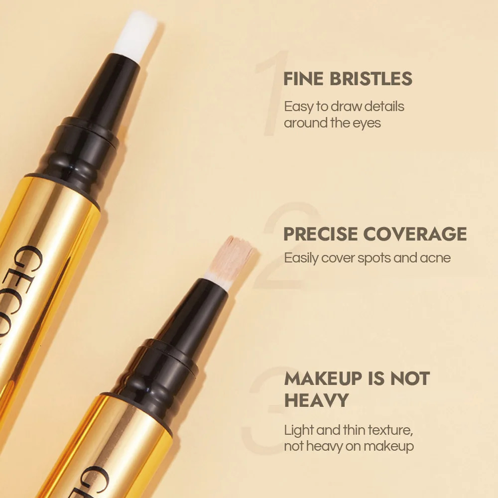 GECOMO Press Concealer Pen Liquid Concealer Long Lasting Moisturizing Not Fading Base Makeup Face Invisible Pores 250730
