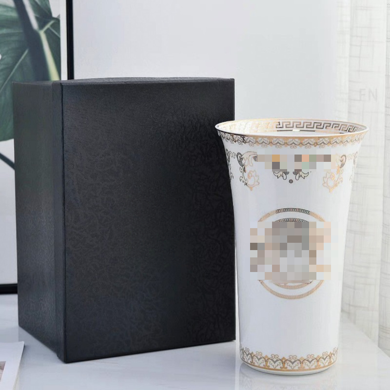 Elegant European Bone China Decorative Vase Home Decor - Perfect for Lobbies Desks