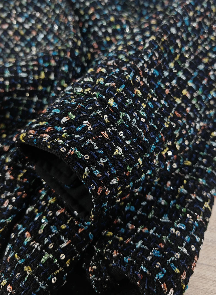 Autumn fragrance knitted Jacquard sequined shirt jacket mens trend handsome personality fashion lapel loose 250730