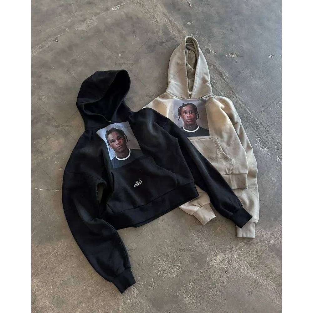 Hip-hop High Street Trendy Brand Streetwear American Retro Punk Haruku Oversized Sweatshirt Men Personality Goth Casual Hoodie