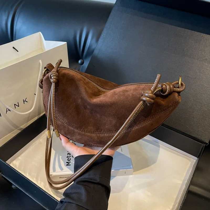 2025 Hot Faux Suede Super Popular Niche Suede Shoulder Bag for Women Single Crossbody Bags Underarm Dumpling Sweet Bags Y250730