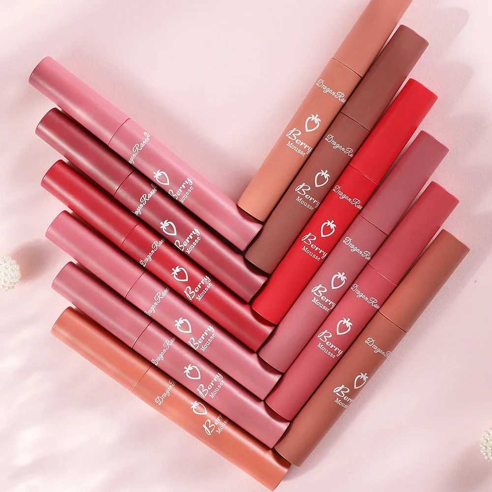 12colors Matte Lip Gloss Berry Mousse Velvet Lip Glaze Waterproof Long-lasting Not Easy to Fade Lipstick Sexy Lip Makeup Cosmetic New G250728