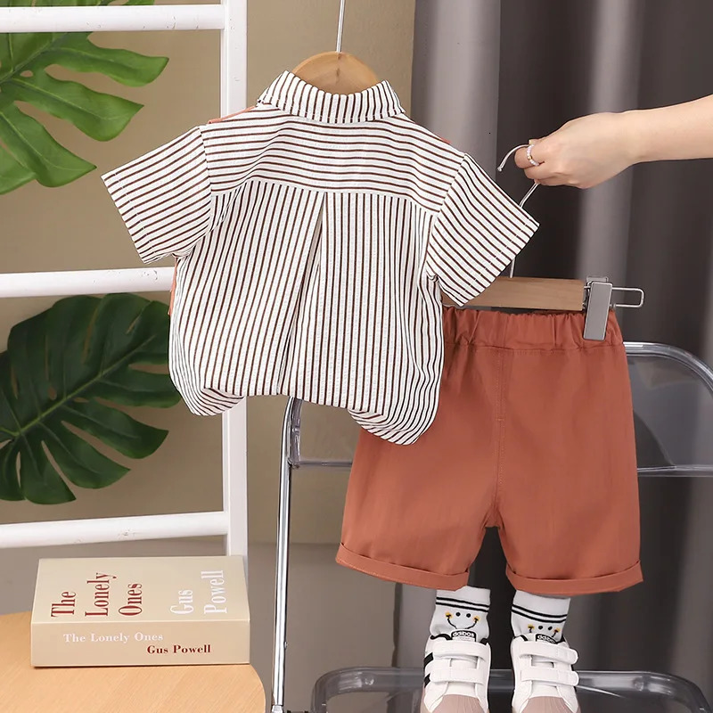 Summer Baby Boys Clothes Suit Children Shirt Shorts 2Pcs/Sets Toddler Clothing Infant Casual Cotton Costume Kids Tracksuits 250729