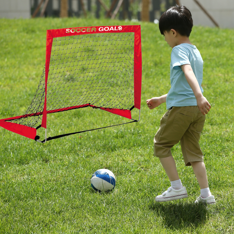 Portable Training Soccer Goal for Kids - Foldable Ball Toy Playset