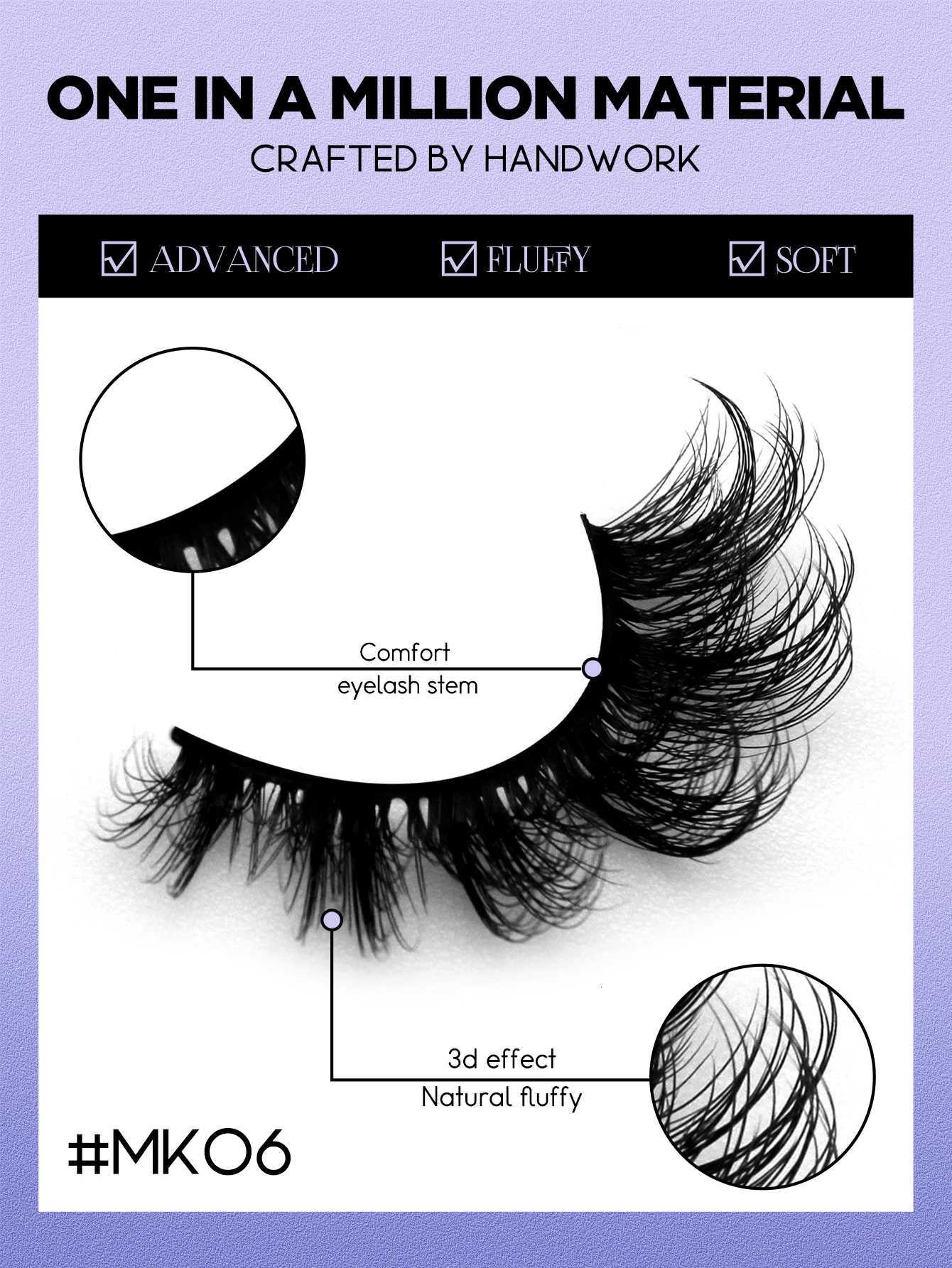 3D Mink Lashes Fluffy Reusable Lashes Mink False Eyelashes Soft Wispy Natural Cross Eyelash Extensions Makeup Z250730
