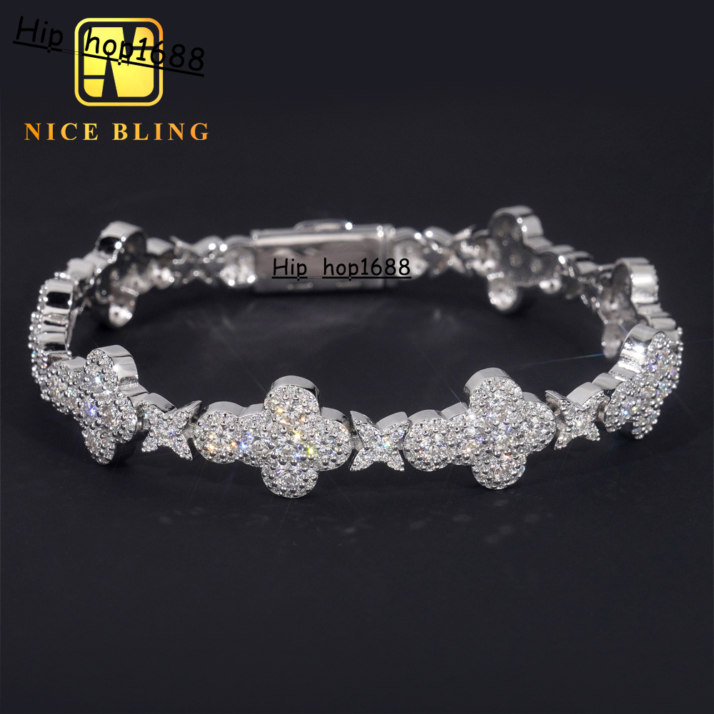 Nice Bling New Design Ice Out Diamond Jewelry 13MM Moissanite Bracelet 925 Sterling Silver Hip Hop Cuban Link Chain Bracelet