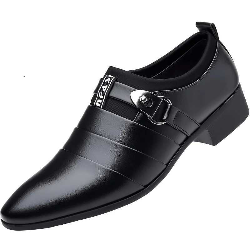 Classic Leather Shoes for Men Slip on Pointed Toe Oxfords Formal Wedding Party Off Business Casual Dress Shoes for M2023 Y250730