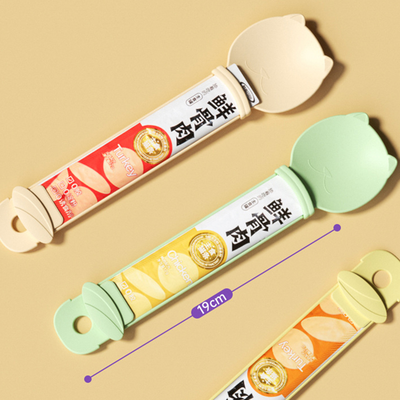 Pet feeders cat strips squeeze feeders cat snacks feeding spoons OPP bags packaging pet supplies