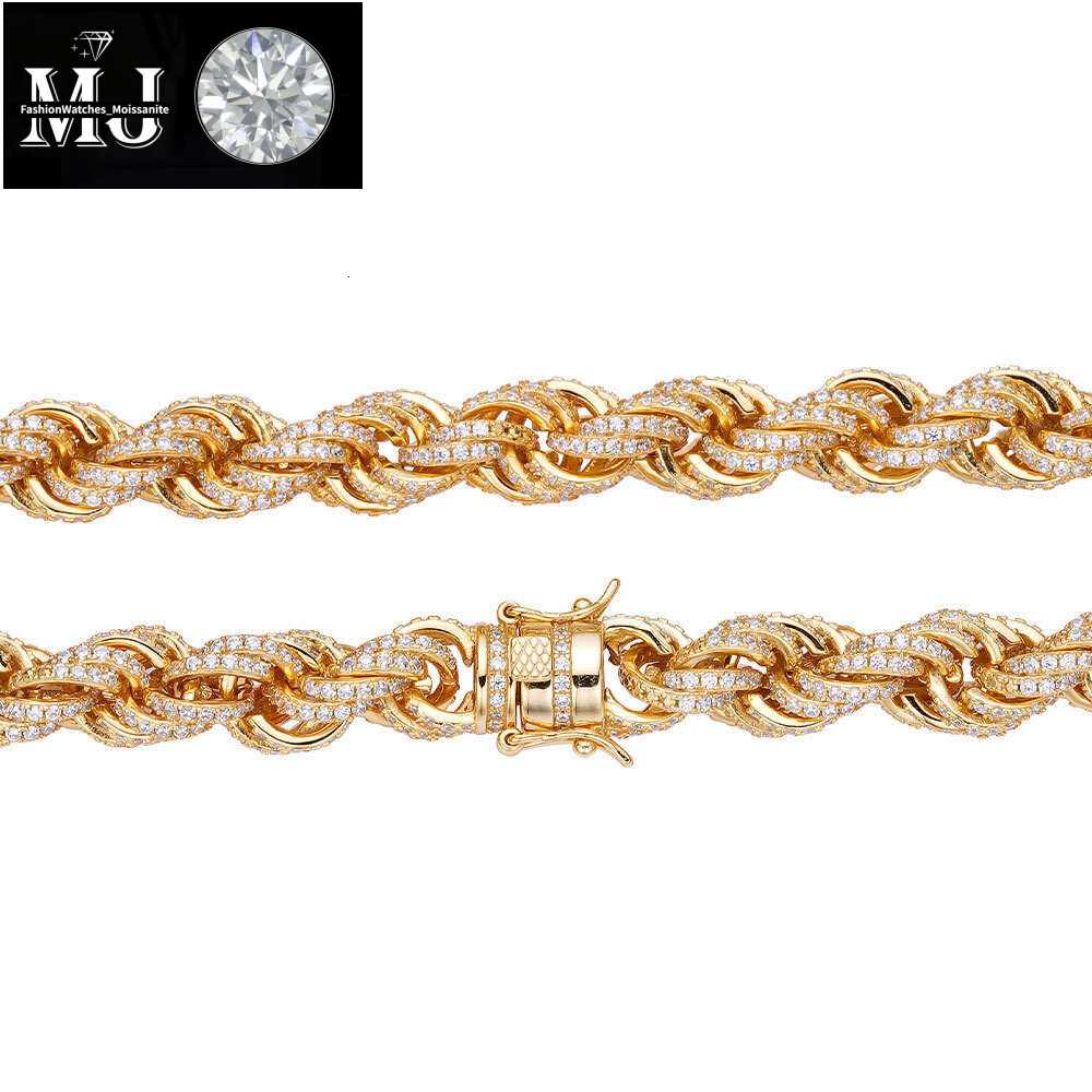 necklace moissanite chain Hip Hop Sier VVS D Color Moissanite Bracelet Bangle Anklet Necklace Choker Men Jewelry Iced Out Rope Chai