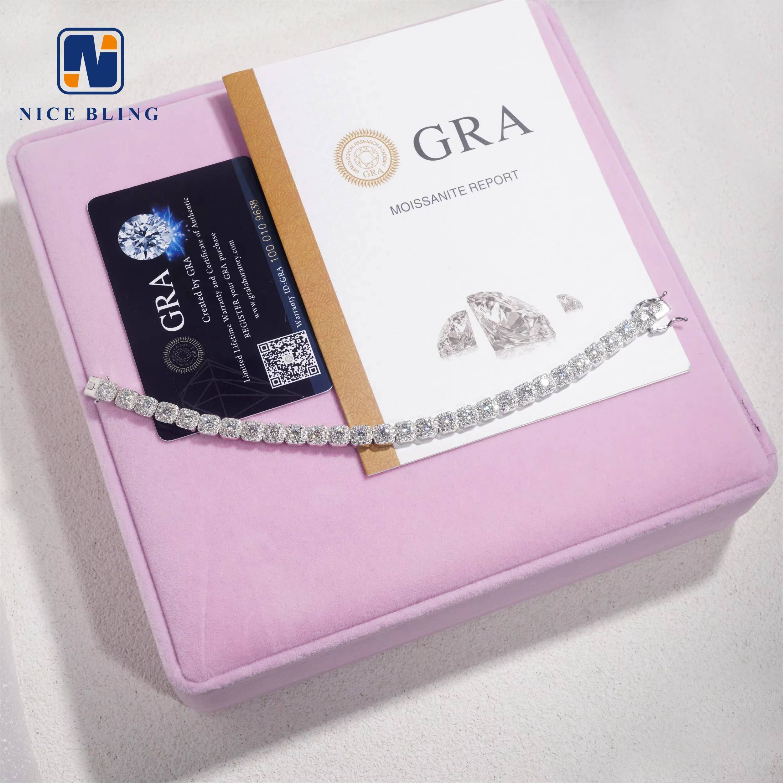 Newest Hip Hop Fashion Rock Sugar Chains Iced Moissanite Jewelry 925 Silver 6mm Cubic Cluster Tennis Necklaces Bracelets