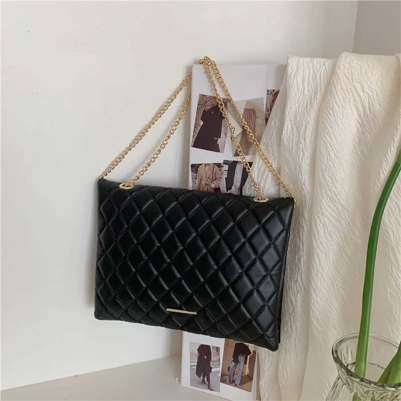 New Spring Shoulder Bag Fi Plaid Pu Leather Crossbody Bags For Women Large Envelope Handbags And Purses Y250730