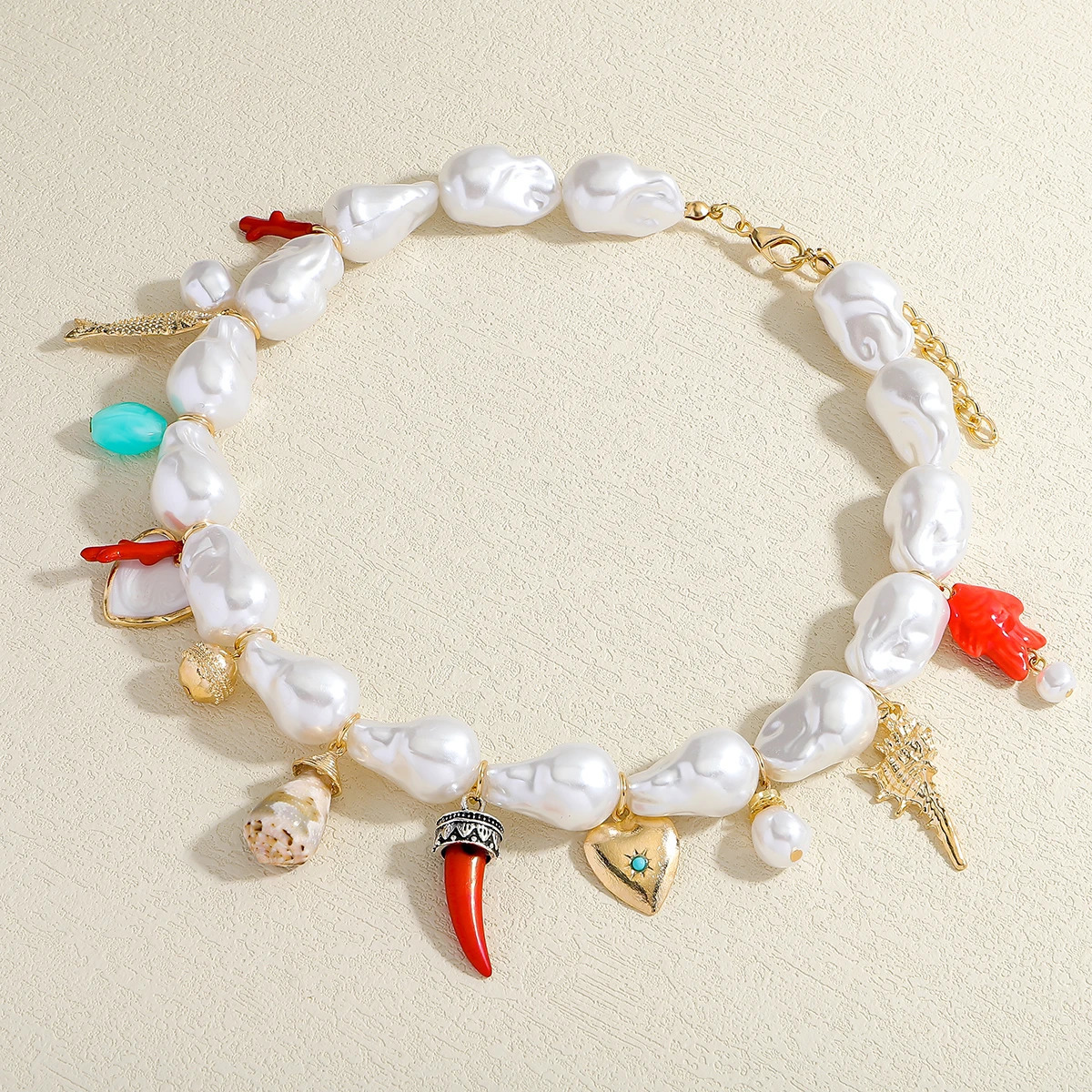 ZAA Shell Coral Heart Pendant Necklace For Women Pearl Ocean Animal Charm Chokers Jewelry Accessories Summer Beach 250716