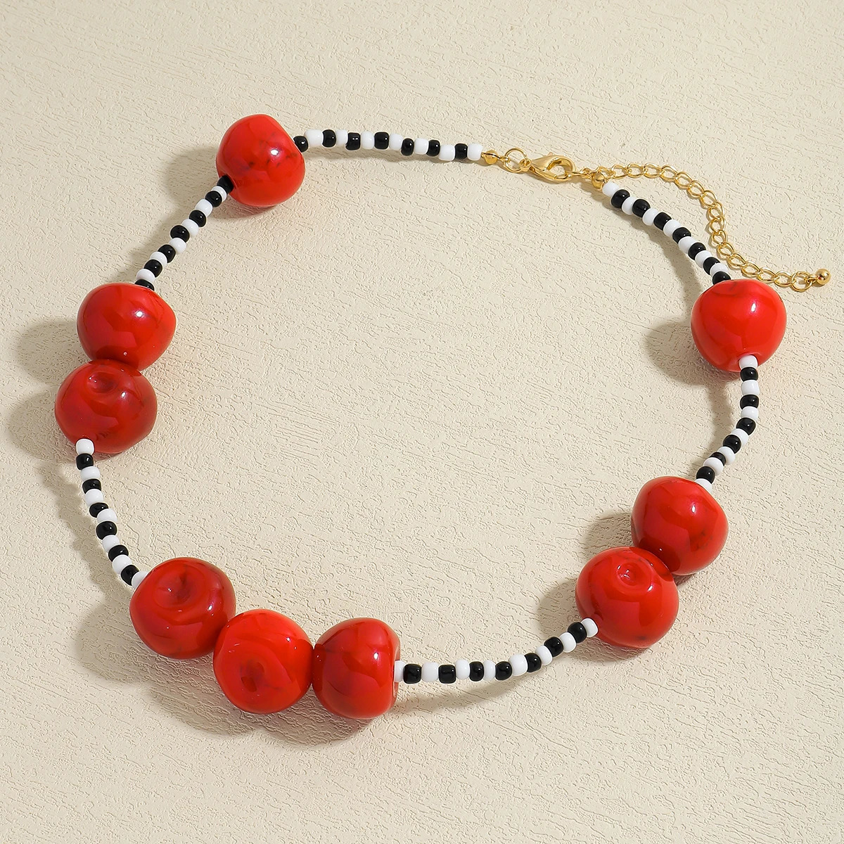 ZAA Women Necklaces Jewelry 2025 Trend Cherry Pendant Summer Boho Resin Beaded Choker Fashion Holiday Party Accessories 250729
