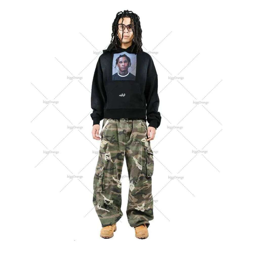 Hip-hop High Street Trendy Brand Streetwear American Retro Punk Haruku Oversized Sweatshirt Men Personality Goth Casual Hoodie