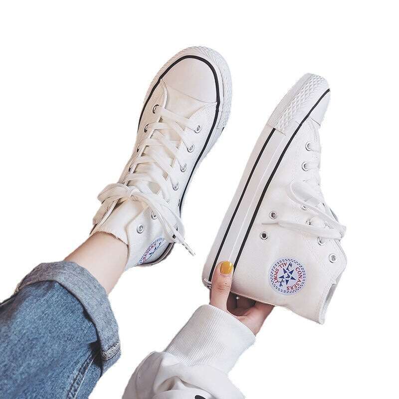 High-top Canvas Shoes for Women 2023 Spring and Autumn New Style Student Korean Version Ulzzang Trend Harajuku Versatile Ins Sneakers