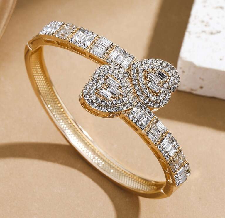 Hip Hop Full Dia Heart Bracelet Hiphop Fashion Personality Jewelry