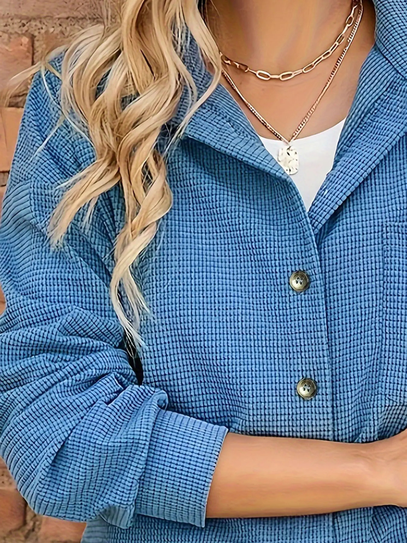 Women Plus Size Casual Knit Jacket Polyester Solid Color Lapel Collar with Button Detail Slight Stretch Fabric for Spring 250729