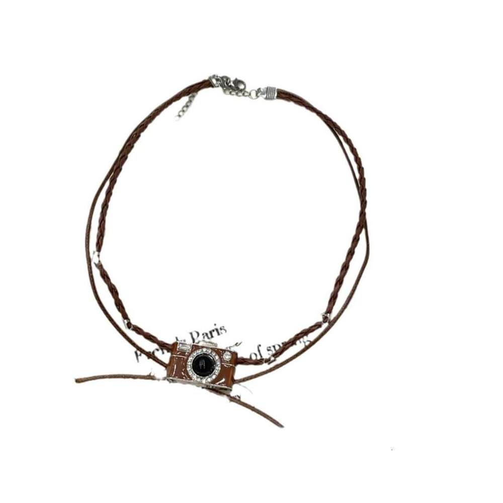 Fashion Item Hip-Hop Coffee Color Camera Necklace Niche Design Unisex Simple Versatile Hot Girl Trendy Boy ec2