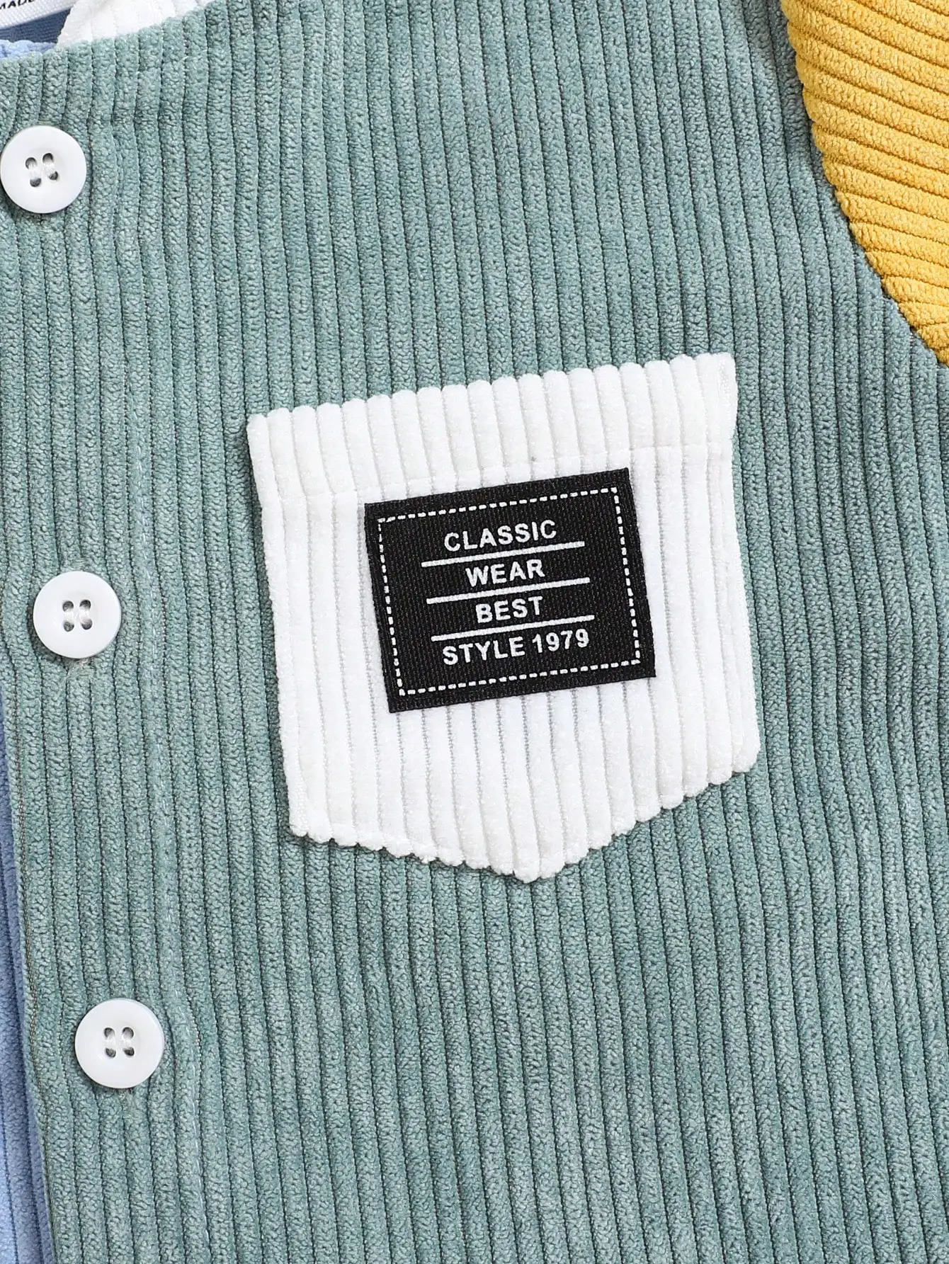 Spring And Autumn born Baby Casual Sports Set Boys Corduroy Patchwork Long-Sleeved Jacket Long Pants 2-Piece Set 250729