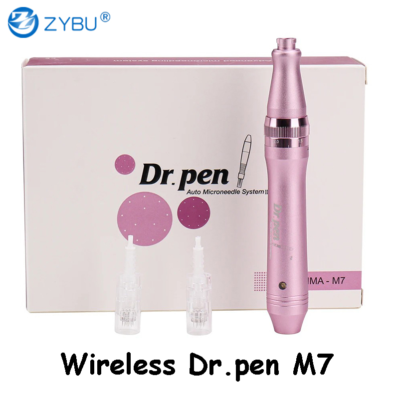 DrPen M7-W Skin Rejuvenation System with 2pcs 12Pins Needle Cartridges for Micro Needling MTS Therapy Dermapen