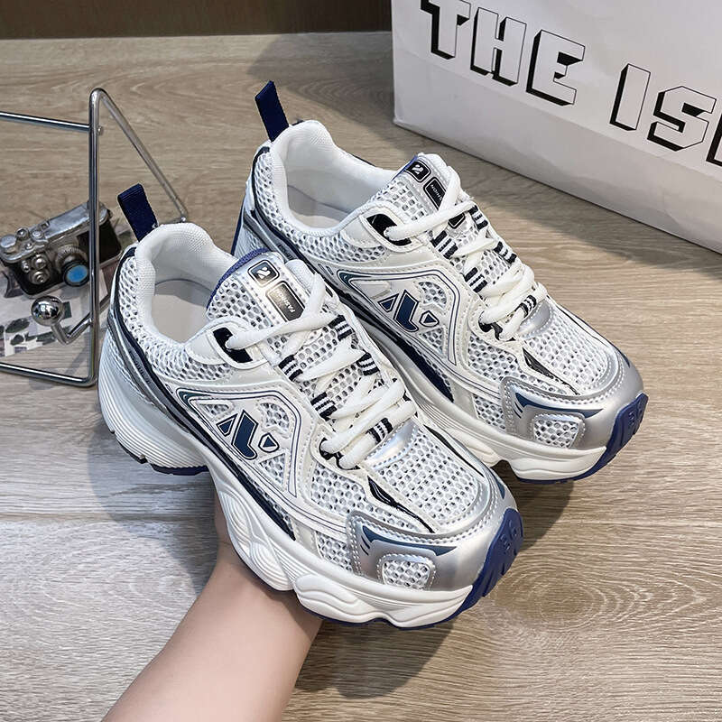 Platform Height Increasing Dad Shoes for Women, Ins Style 2023 Summer New Versatile Mesh Casual Thin Breathable Sneakers