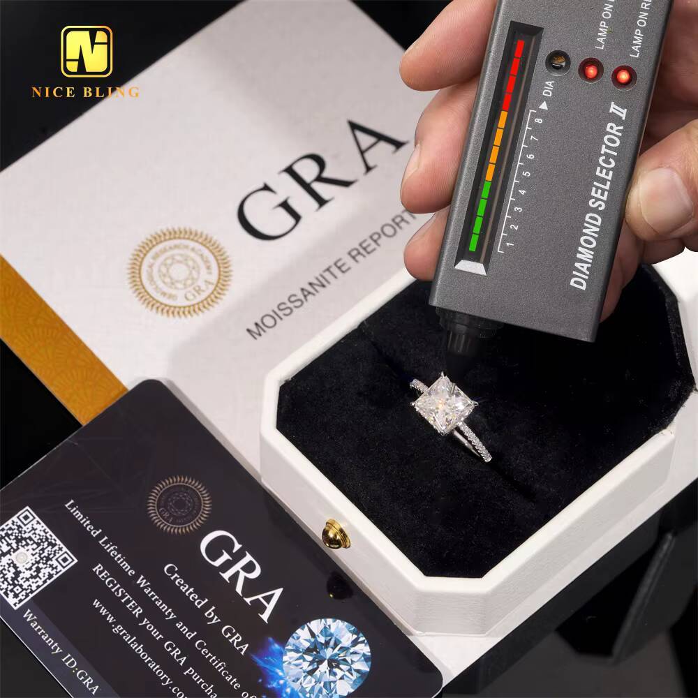 Princess Cut 925 Sterling Silver Rings Factory Price Wedding Ring VVS Moissanite Diamond Fine Jewelry Engagement Ring for Women