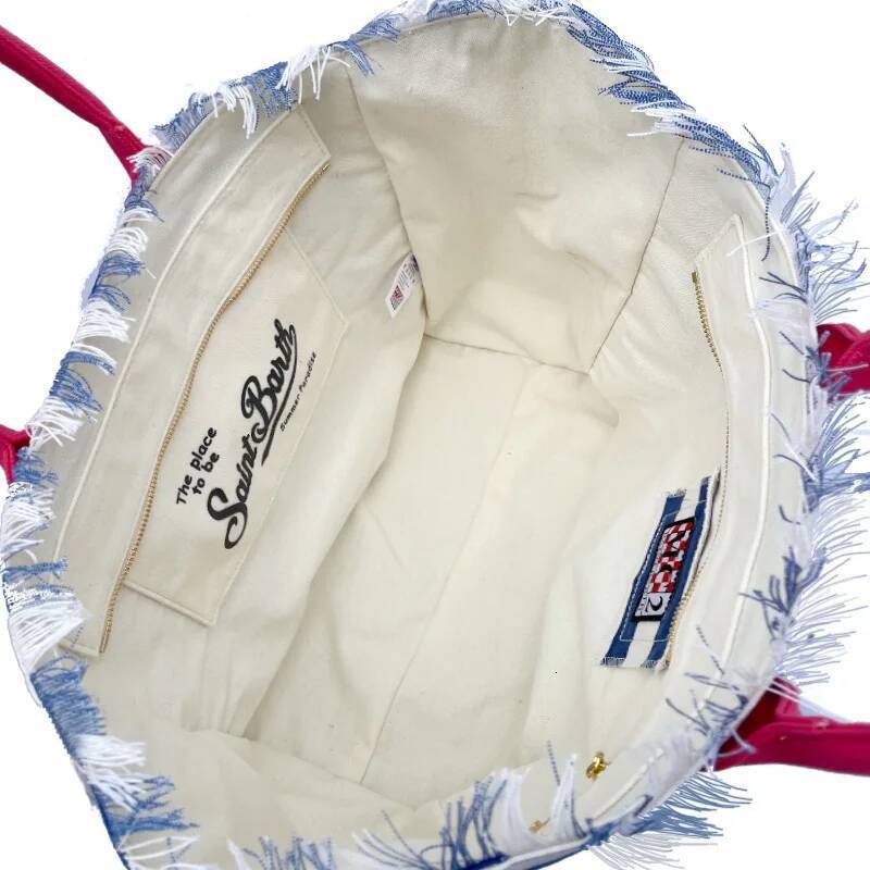 SAINT BARTH Autumn Winter New Women's Large Capacity Casual Black And White Leopard Print Canvas Handmade Tassel Handbag