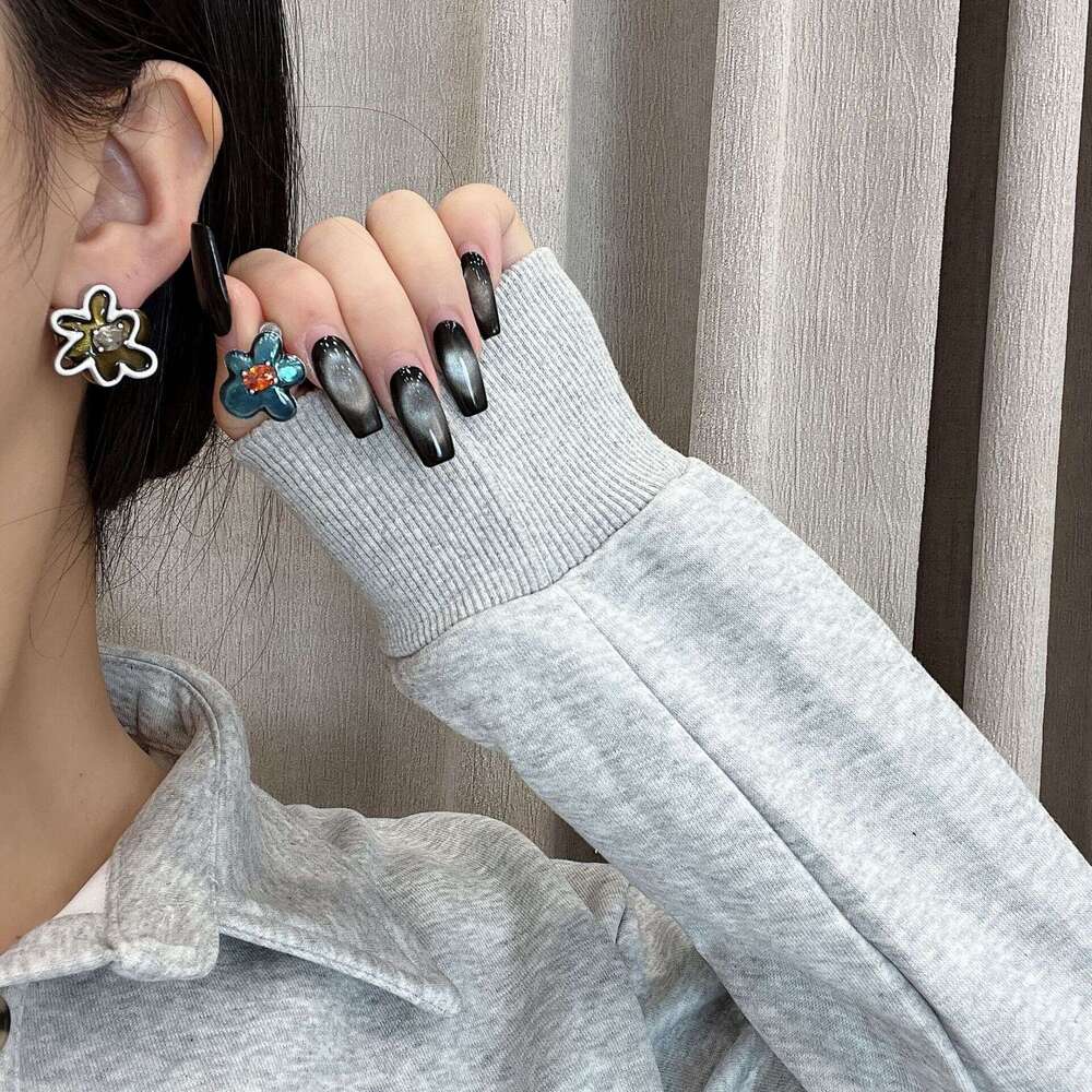 Korea Dongdaemun New Color-Block Flower Design Sense Forest Style Cute Sweet Fashion Earrings for Women 60b