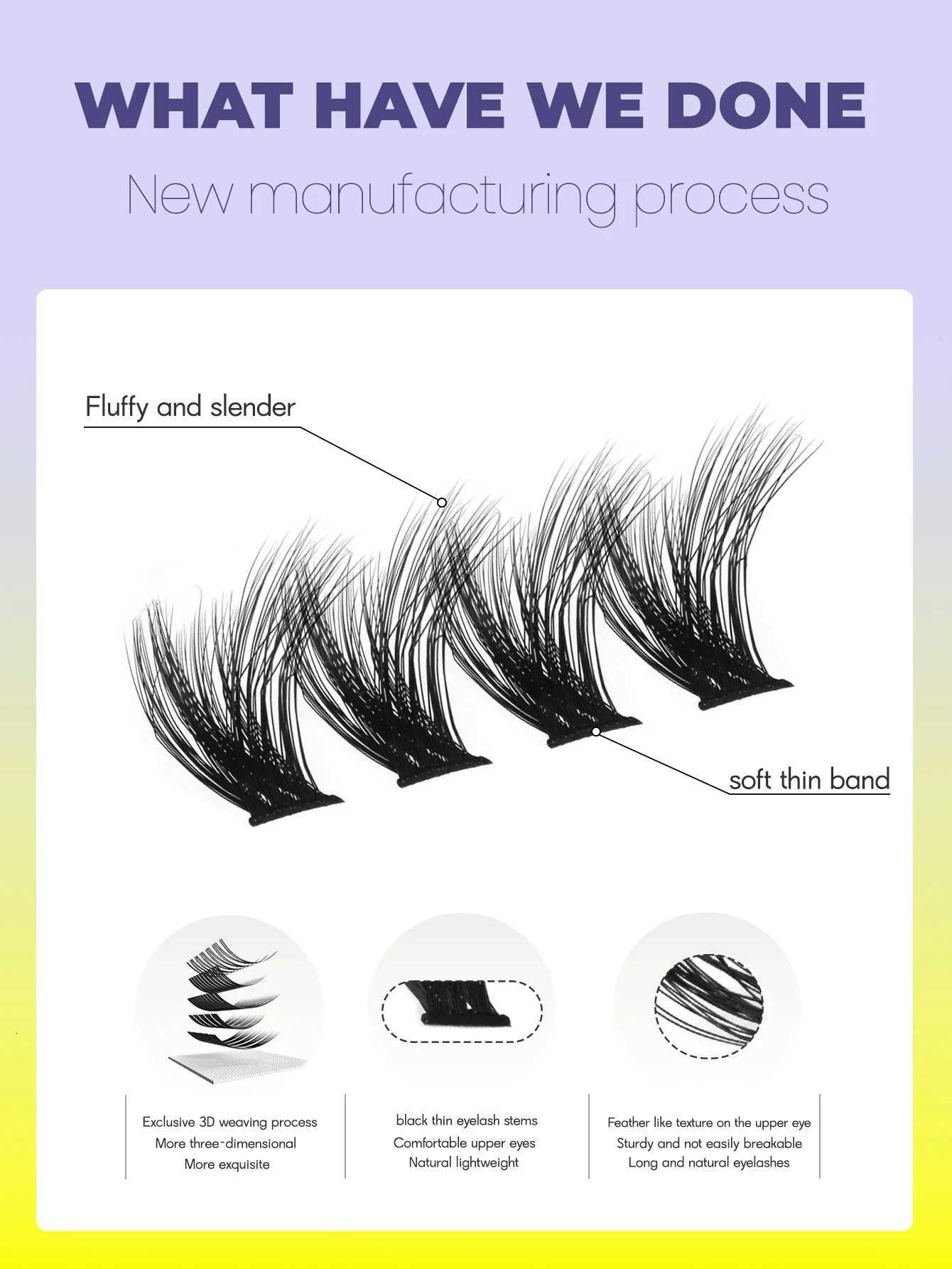 Grainy Lashes Clusters Cat Eyelashes Wispy Individual Lashes Extensions Volume Fluffy Clusters Lashes Diy Eyelashes Makeup Z250730