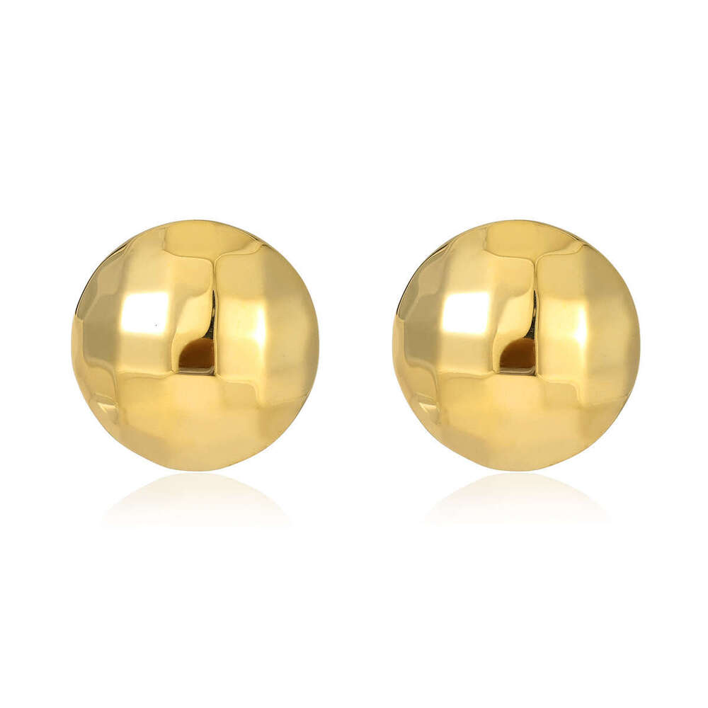 Style New Half Round Square Pattern High-end Stainless Steel Earrings for Women