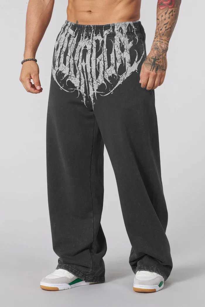 Style New Mens Sports Pants Jogging Exercise Muscle Fitness Casual Pants Loose Straight Leg Pants R250729