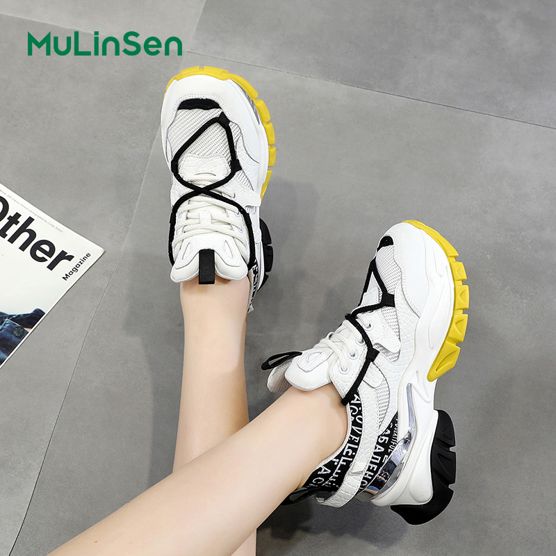 Mulinsen dad shoes women's 2025 new spring and autumn leisure breathable mesh dopamine versatile summer lightweight sports running shoes