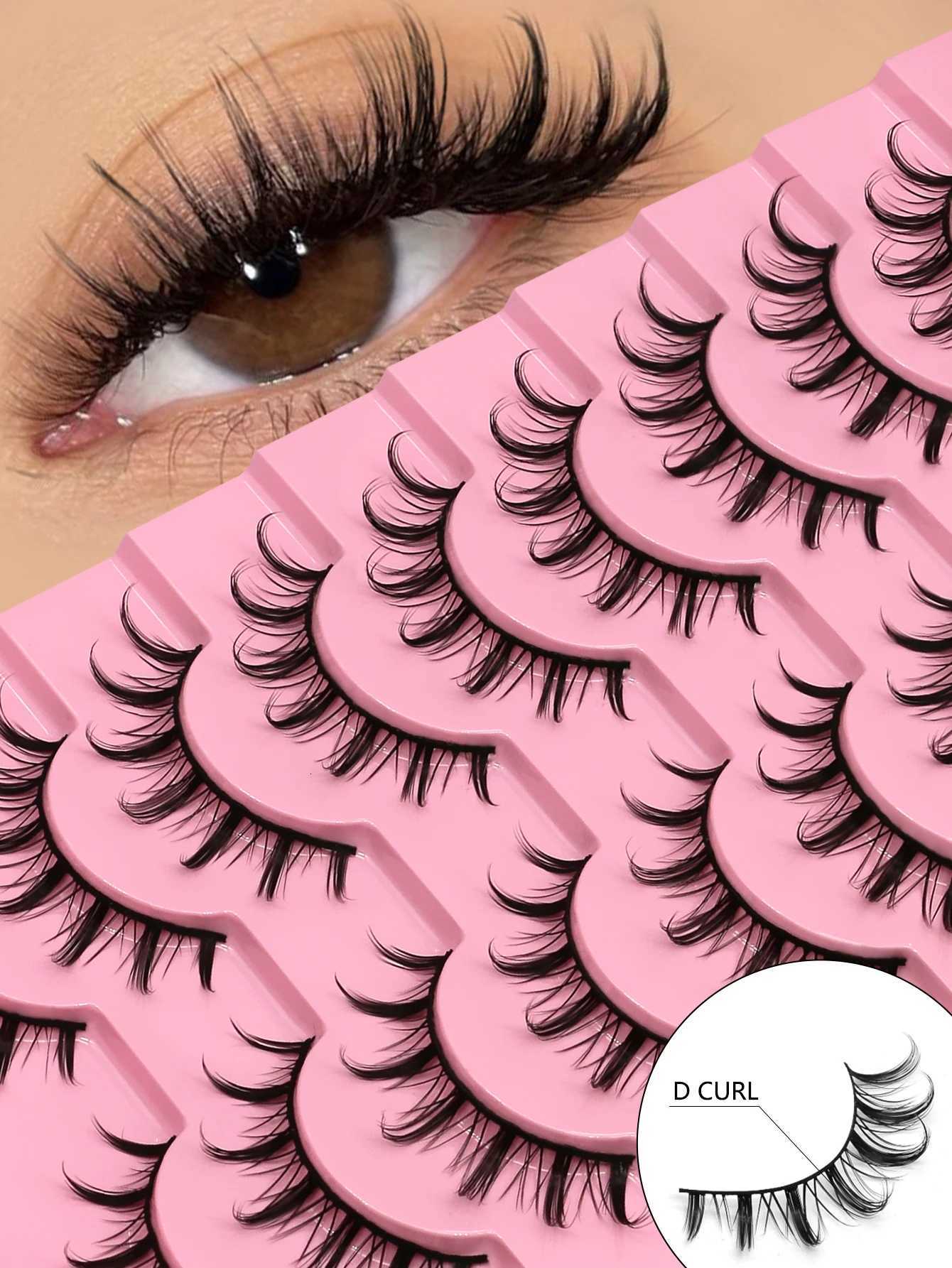 ROINNEYA Manga Eyelashes Natural Wet Lashes Natural Long Curl Long-lasting LashSoft Faux Mink Lashes Extension Makeup Z250730