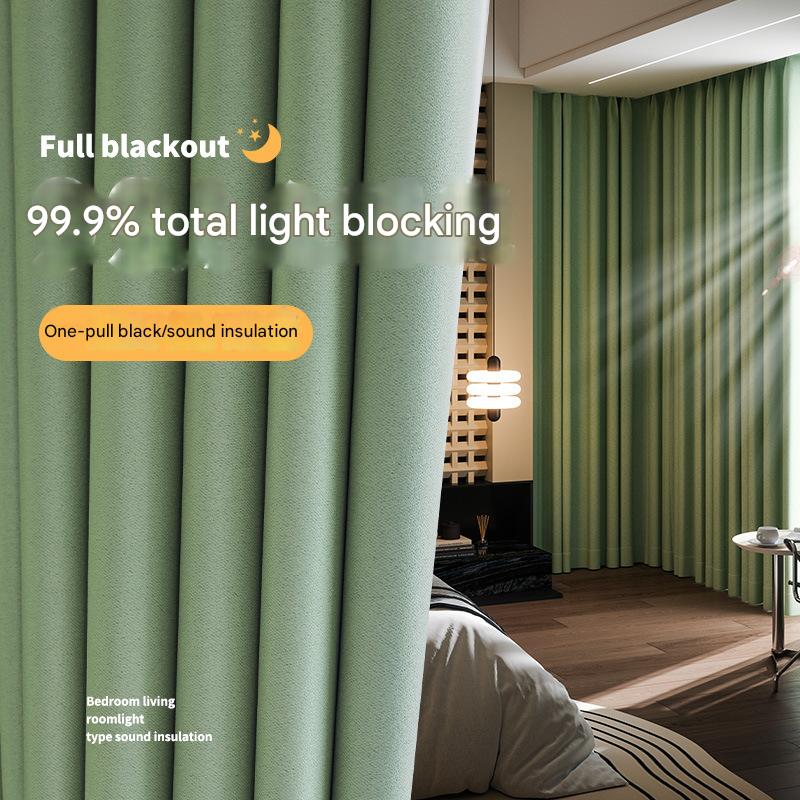 YL-36731 bedroom full blackout curtain new living room thickened sunscreen bay window cloth rental house light luxury